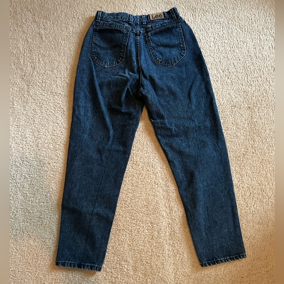 Womens Dark Wash Vintage Lee Mom Jeans - Picture 6 of 8